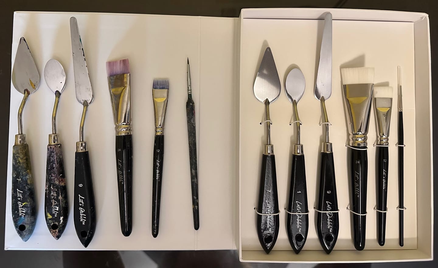 Customer photo review of Knives 1,7,9 and Brushes 0,12,24