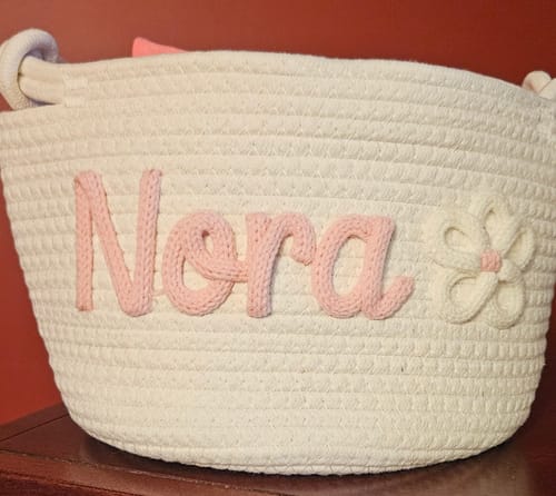 Customer photo review of Baby Knits™ Personalized Knitted Basket