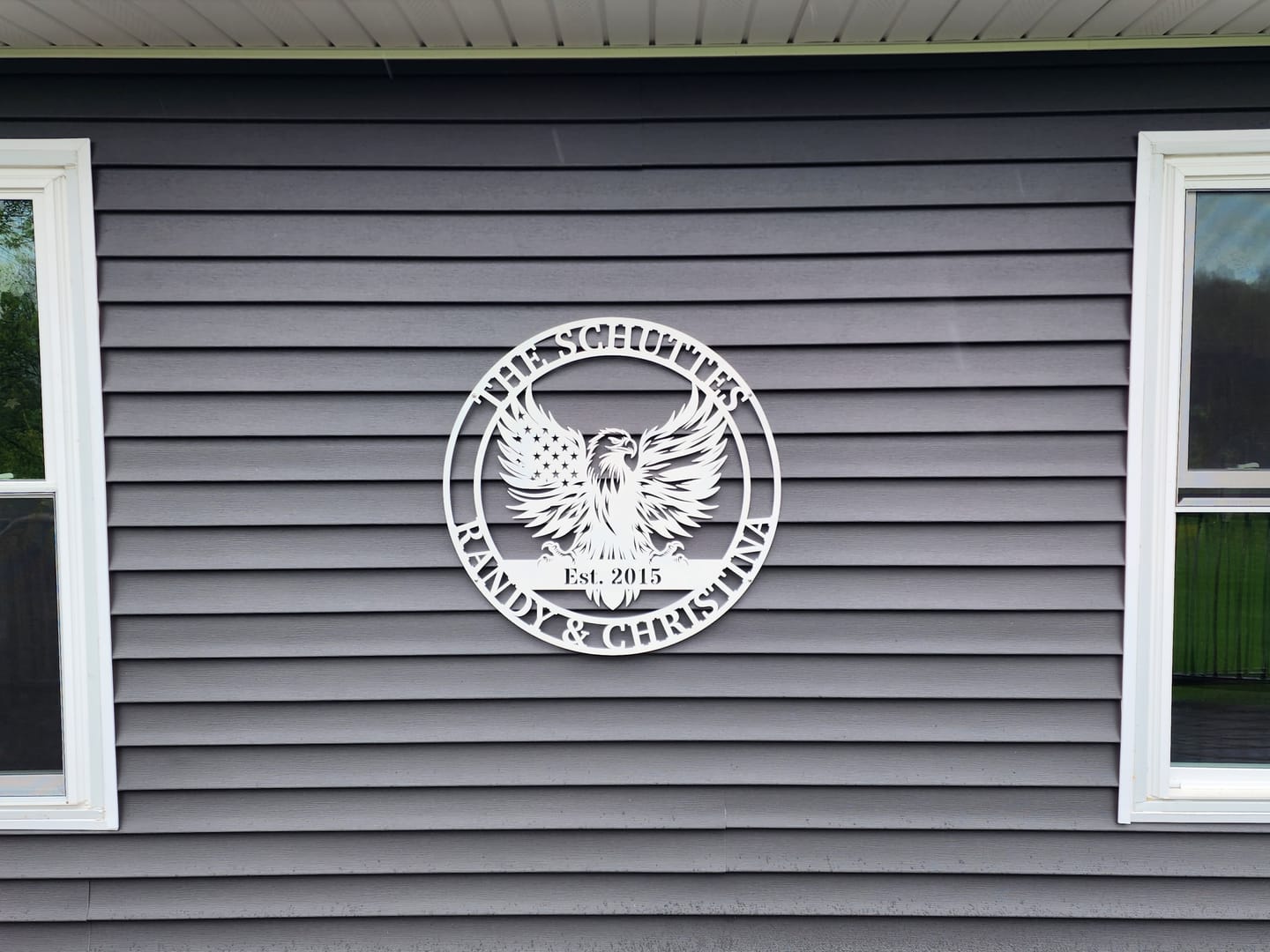 Customer photo review of American Eagle Metal Sign
