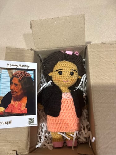 Customer photo review of Tranquil® - Personalized Crochet Doll with Photo Card