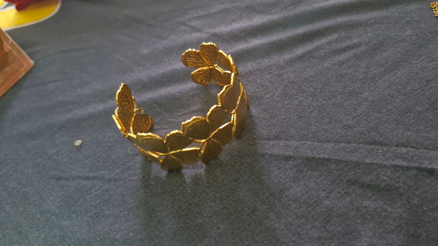 Customer photo review of Butterfly Gold Cuff Bracelet