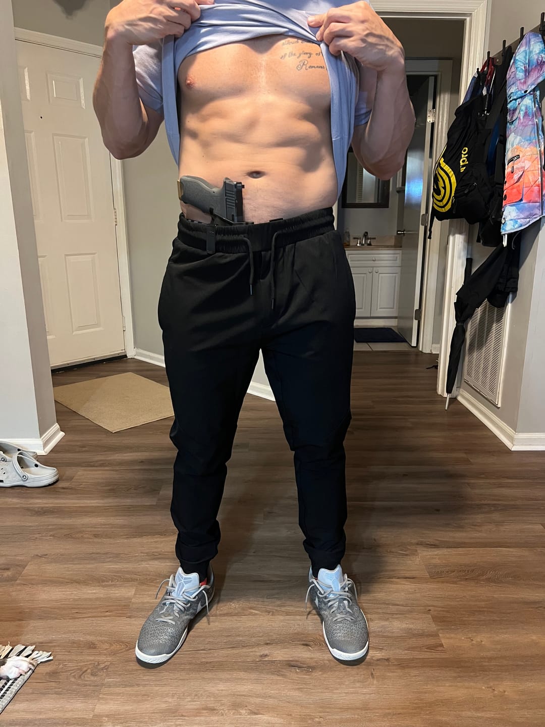 Customer photo review of Carrier Traveler Joggers - Midnight Black