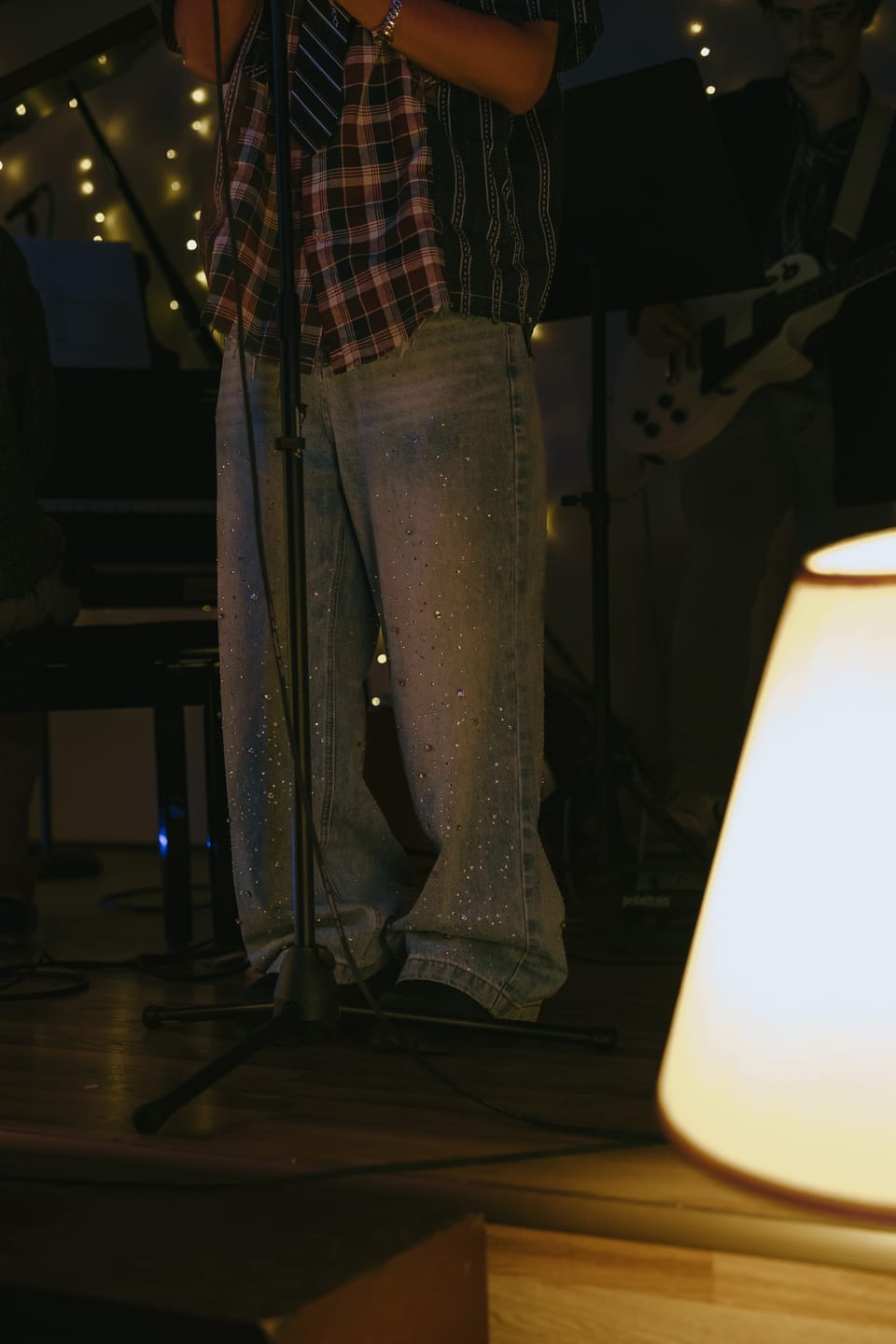 Customer photo review of Aelfric Eden Rhinestone Baggy Jeans