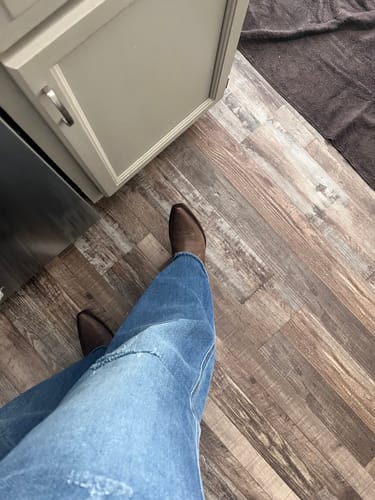 Customer photo review of Rumor Has It - Judy Blue Retro Wide Leg Cuffed Jeans