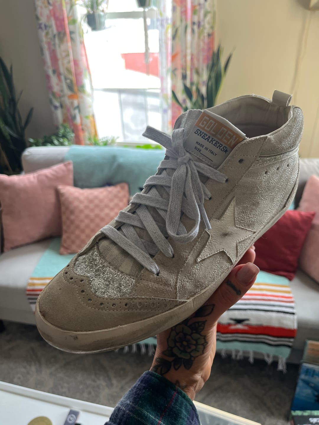 Customer photo review of Flat 100% Cotton Shoe Laces