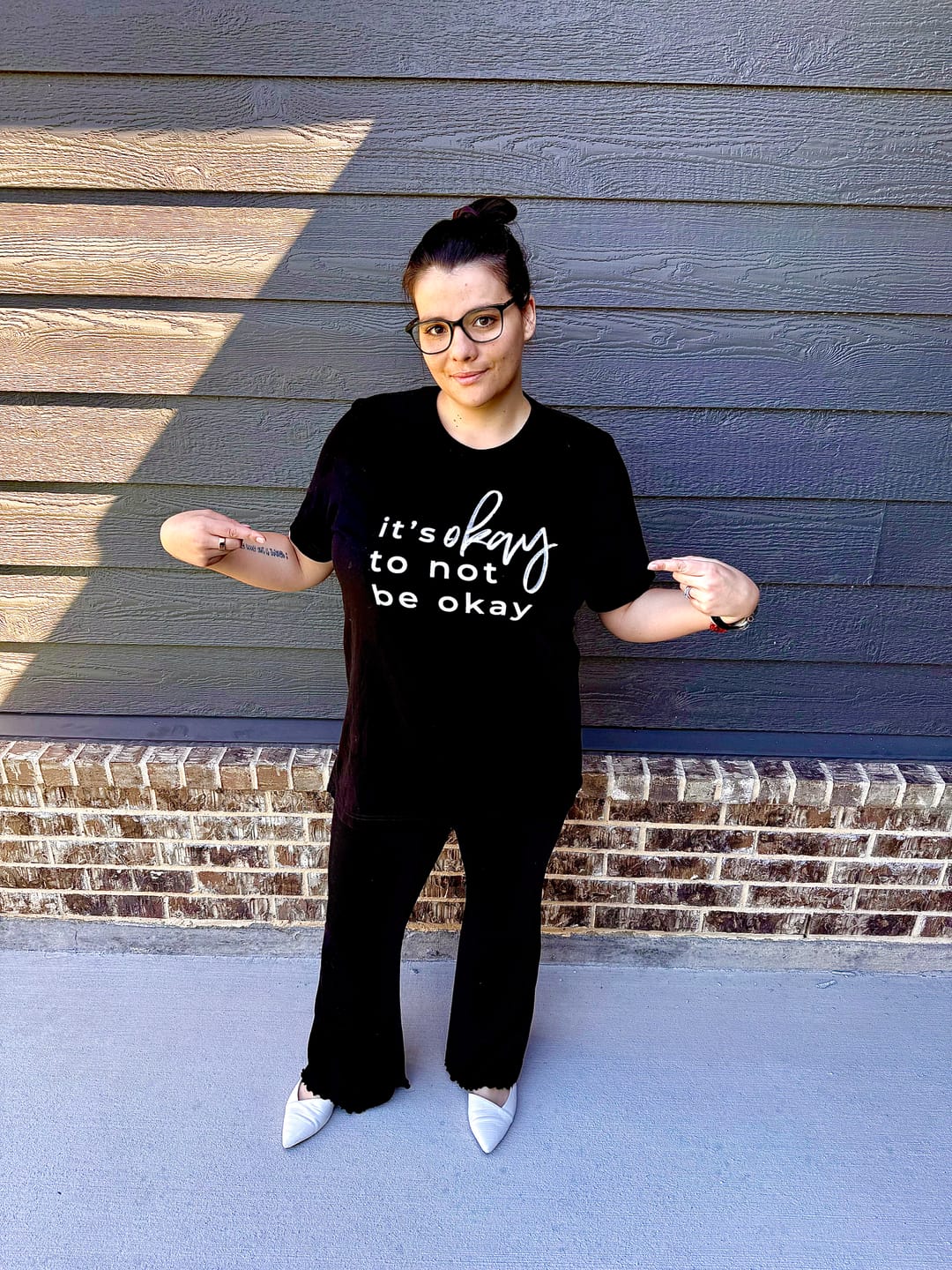 Customer photo review of It's Okay To Not Be Okay T-Shirt