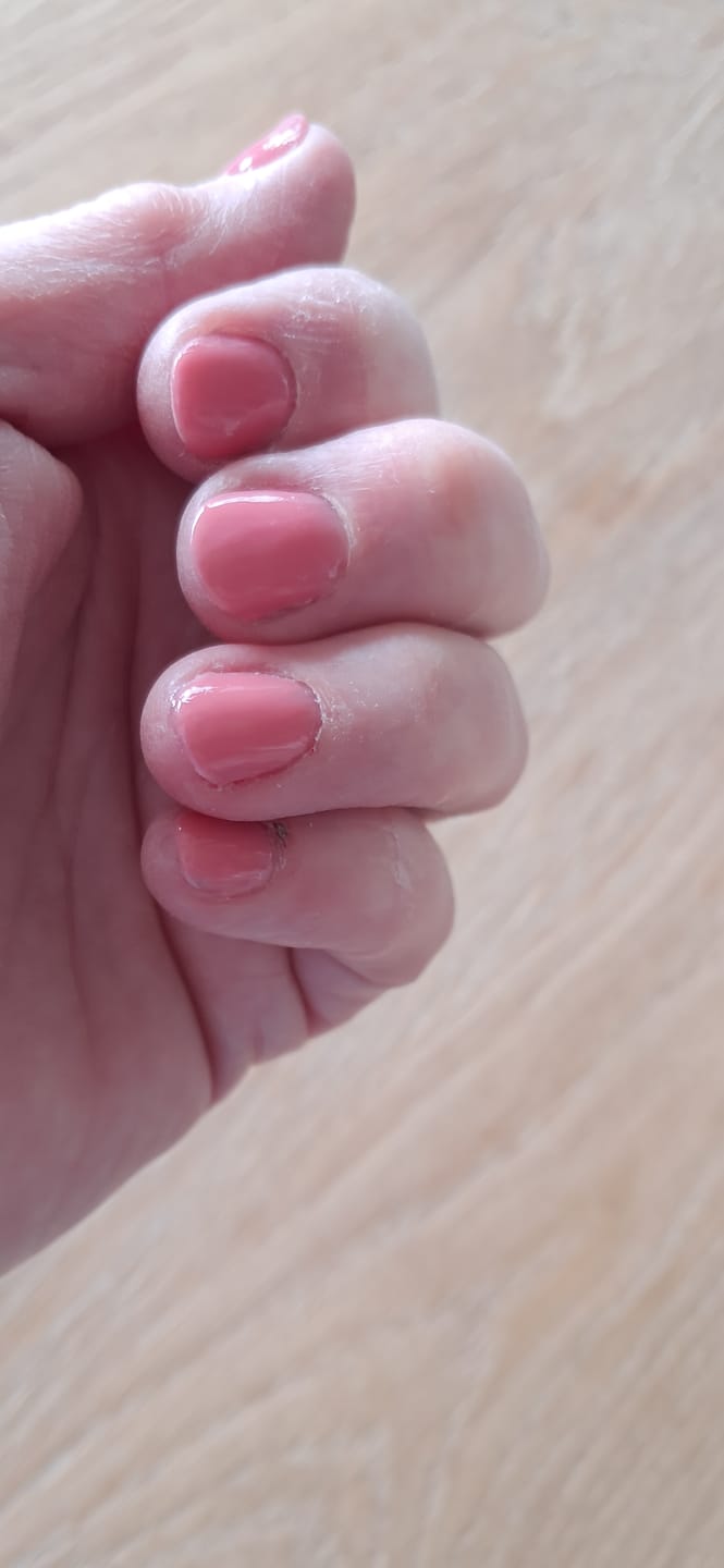 Customer photo review of Ruby Red Dipping Powder