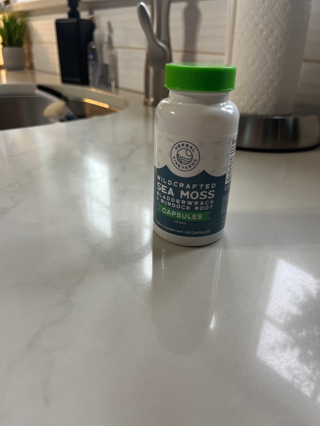 Customer photo review of ORGANIC SEA MOSS, BLADDERWRACK & BURDOCK ROOT VEGETABLE CAPSULES (1500 MG) - 60 Capsules