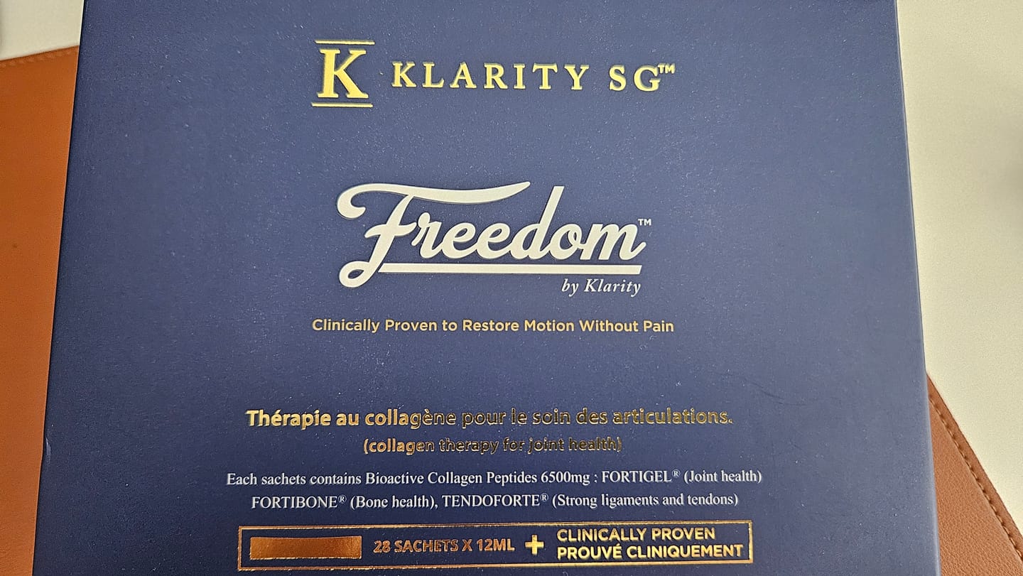 Customer photo review of Freedom by KlaritySGᵀᴹ - Medical Grade Bioactive Collagen Peptides to heal Joint pain