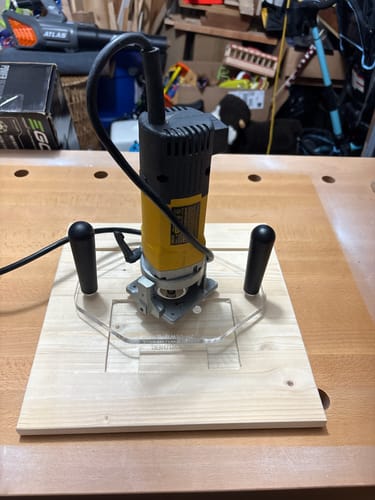 Customer photo review of Dewalt (DWP611/DCW600B) Palm/Trim Router Base Plate - Two Handle