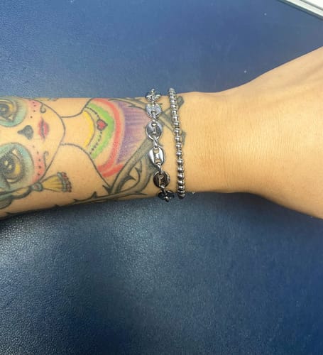Customer photo review of Puffy Coffee Bean Chain Bracelet