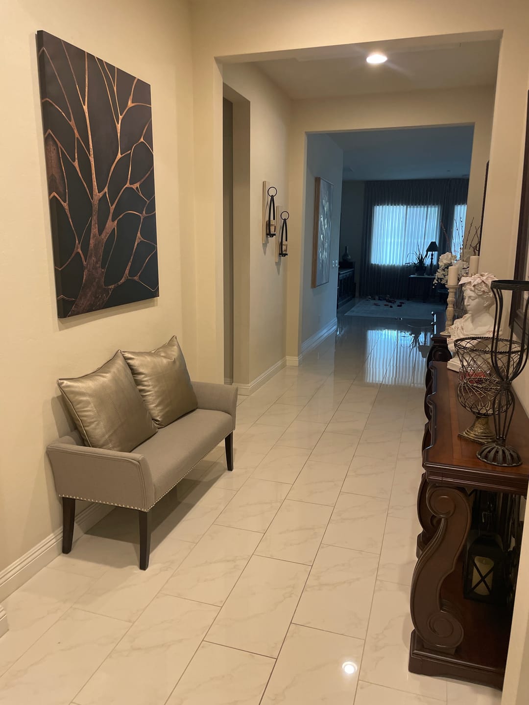 Customer photo review of Bronze Branches – Abstract Tree Silhouette Wall Art Canvas