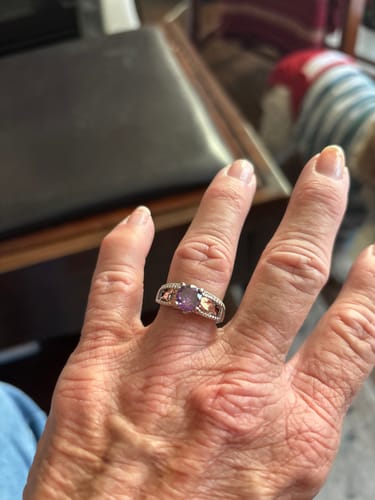Customer photo review of Angel Wing Birthstone Ring - Personalized Memorial Ring