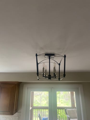 Customer photo review of 4-light French Antique Candle Style Lantern Semi Flush