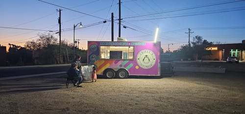 Customer photo review of Food Truck Service Area Light – Single 5 Foot Pole 10,000 Lumens