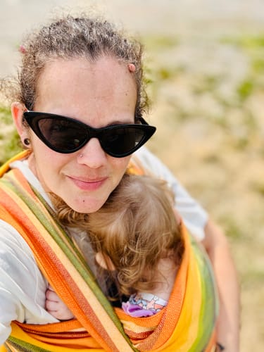 Customer photo review of Alegria fusion de Oro Woven Wrap by Girasol