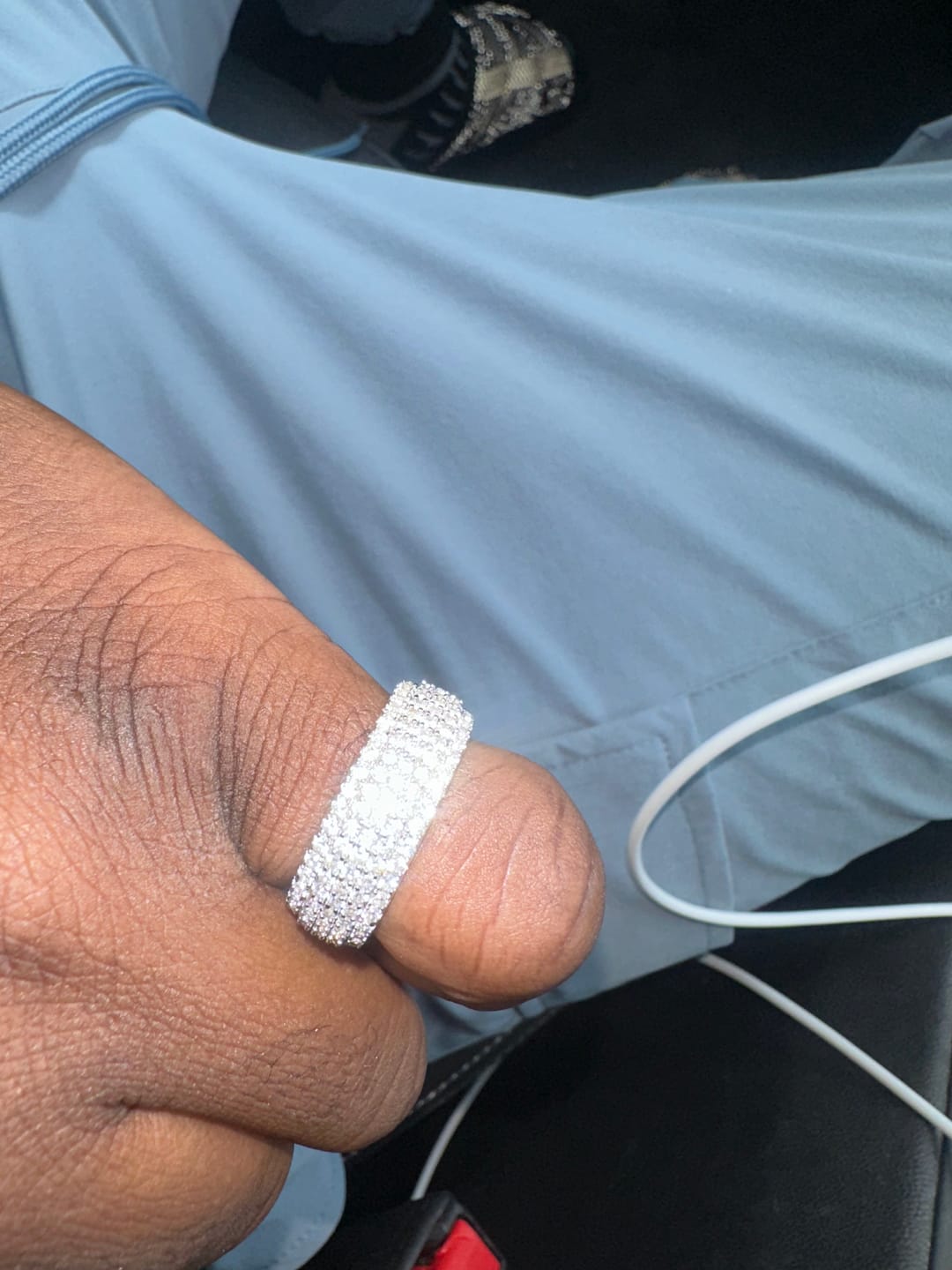 Customer photo review of Moissanite 5 Row Paved Ring - 925 Silver - D Colour - VVS1