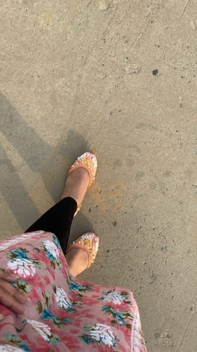 Customer photo review of Dahlia Premium Pink Floral Long MulMul kurta