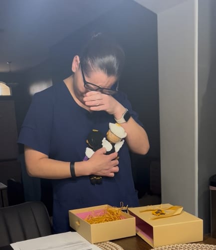 Customer photo review of Dolly® Personalized Couple Crochet Dolls