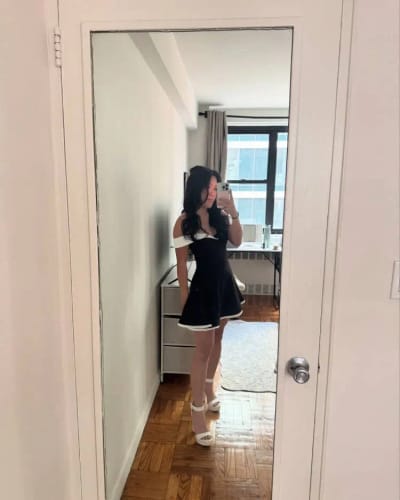 Customer photo review of Contrasto - Babydoll Mini Dress