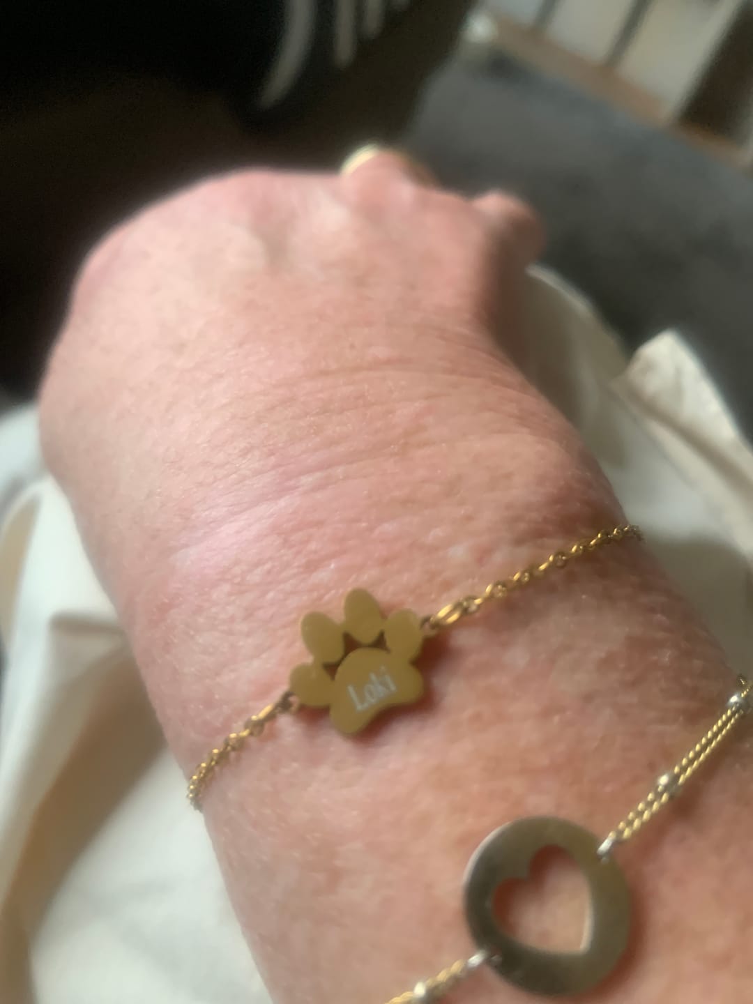 Customer photo review of Gepersonaliseerde poot naamarmband
