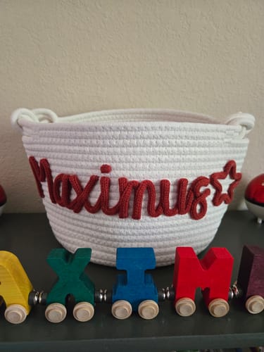 Customer photo review of Baby Knits™ Personalized Knitted Basket