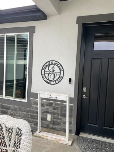 Customer photo review of Elaborate Name - Steel Sign