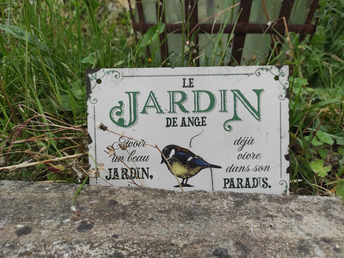 Customer photo review of Jardin | Pancarte Personnalisée