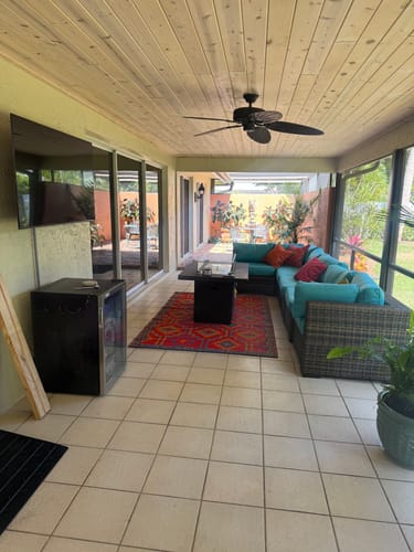 Customer photo review of Sorrento Outdoor Patio Corner Chair in Brown