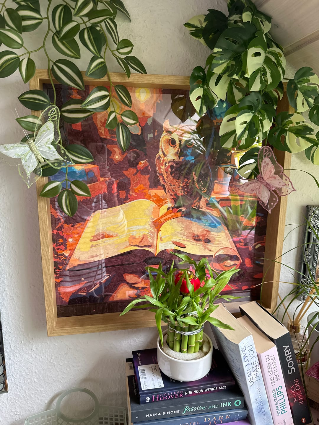 Customer photo review of Malen nach Zahlen - Eule mit Buch und Kerzen