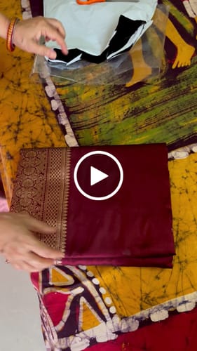 Customer video review of Maroon Zari Weaving Banarasi Silk Saree