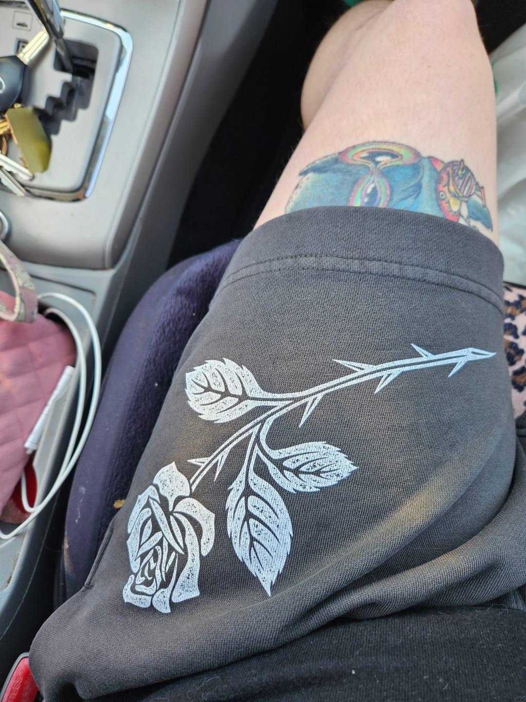 Customer photo review of Rose Relaxed Faded Track Shorts