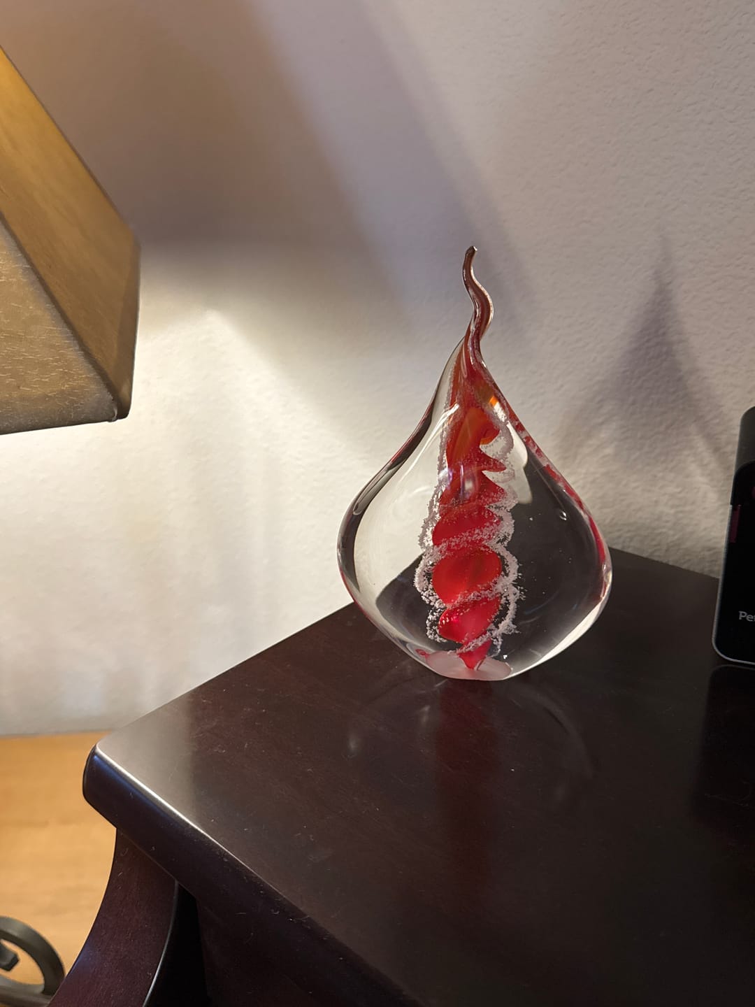 Customer photo review of Memorial Glass Flame with Cremation Ashes