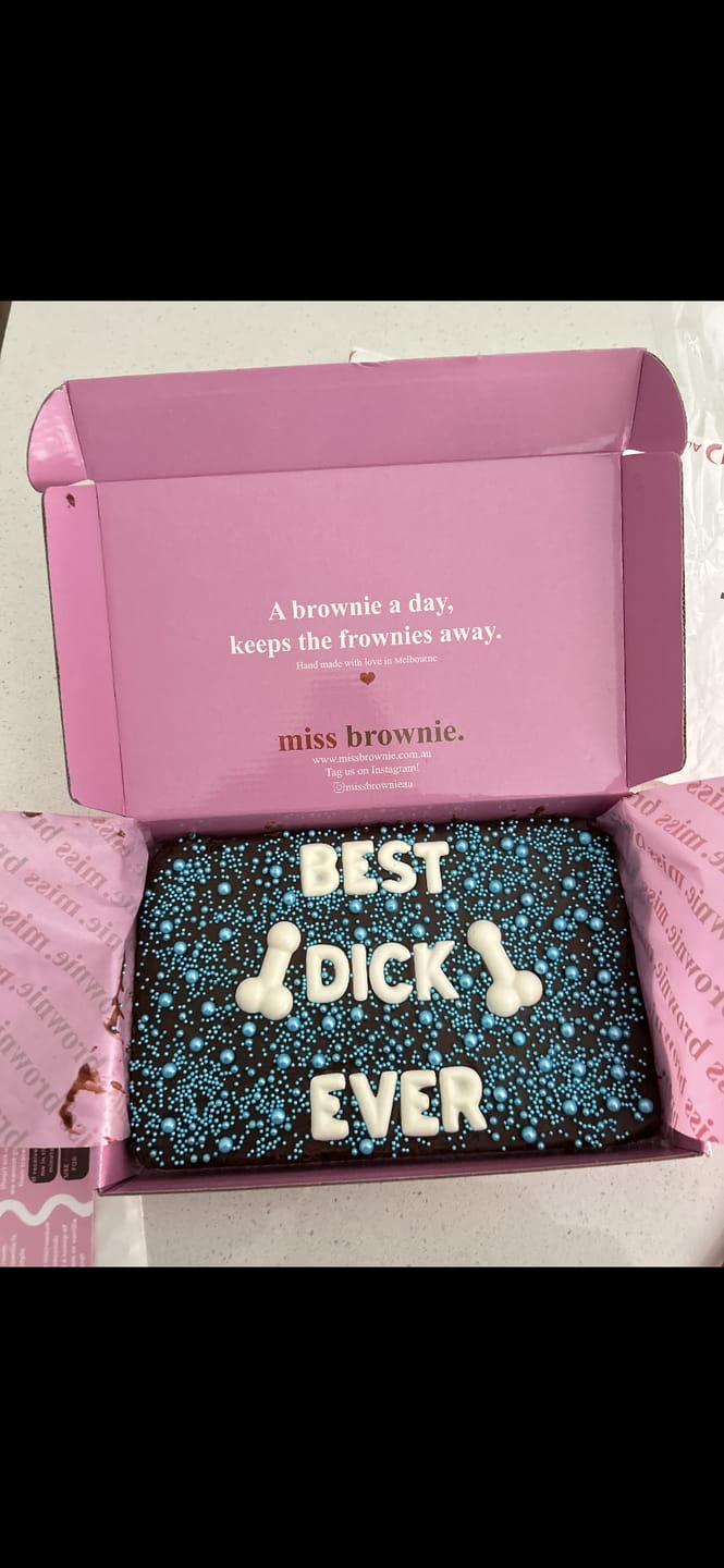 Customer photo review of Custom D!ck Brownie