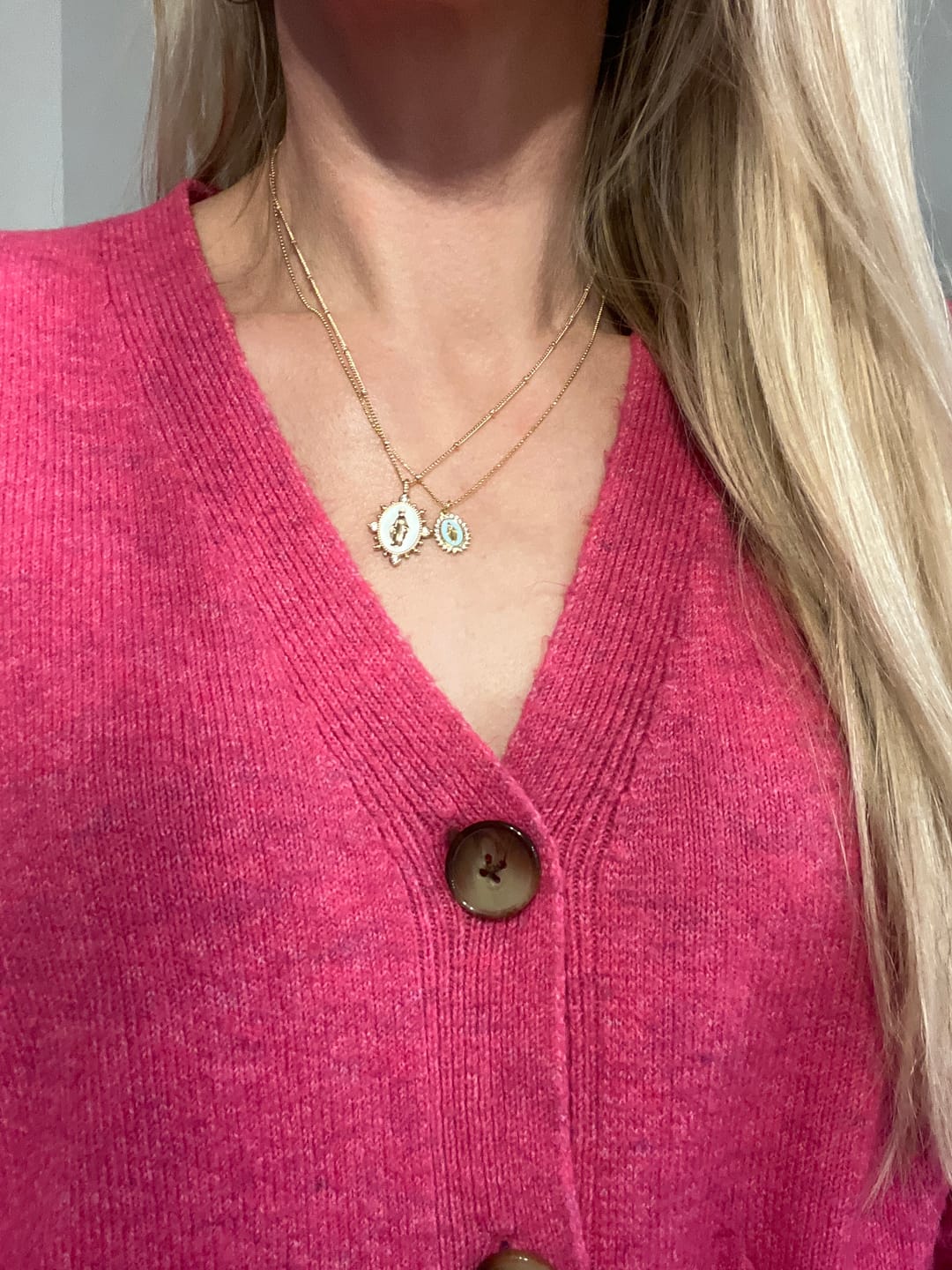 Customer photo review of Lady Lourdes Pendant in White