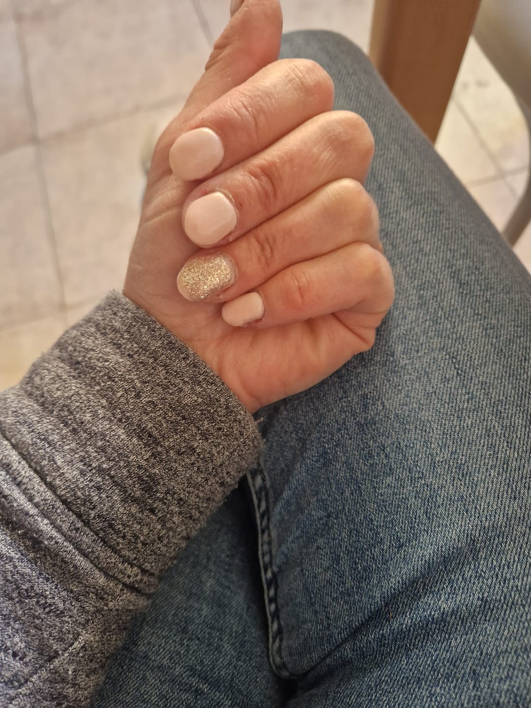 Customer photo review of Khaki Dipping Powder