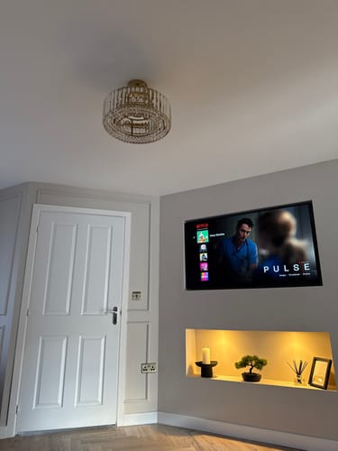 Customer photo review of 4-Light Crystal Drum Semi Flush Mount
