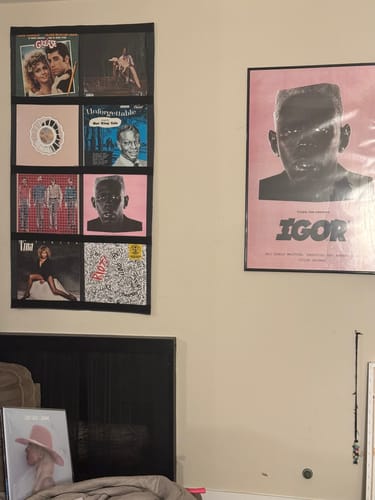 Customer photo review of 12" Vinyl Record Display Frame - LP Wall Storage