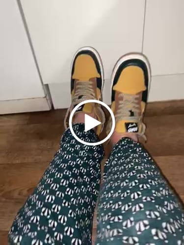Customer video review of The great wave off Kanagawa inspired sneakers