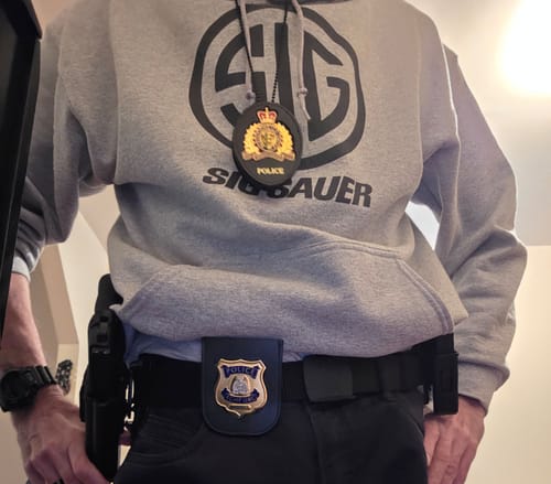 Customer photo review of RCMP GRC Royal Canadian Mounted Police Badge Customizable Number