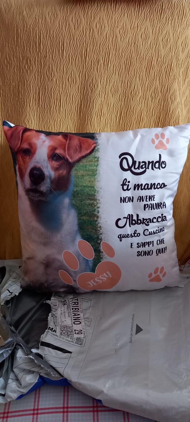 Customer photo review of Quando ti manco - Cuscino personalizzato