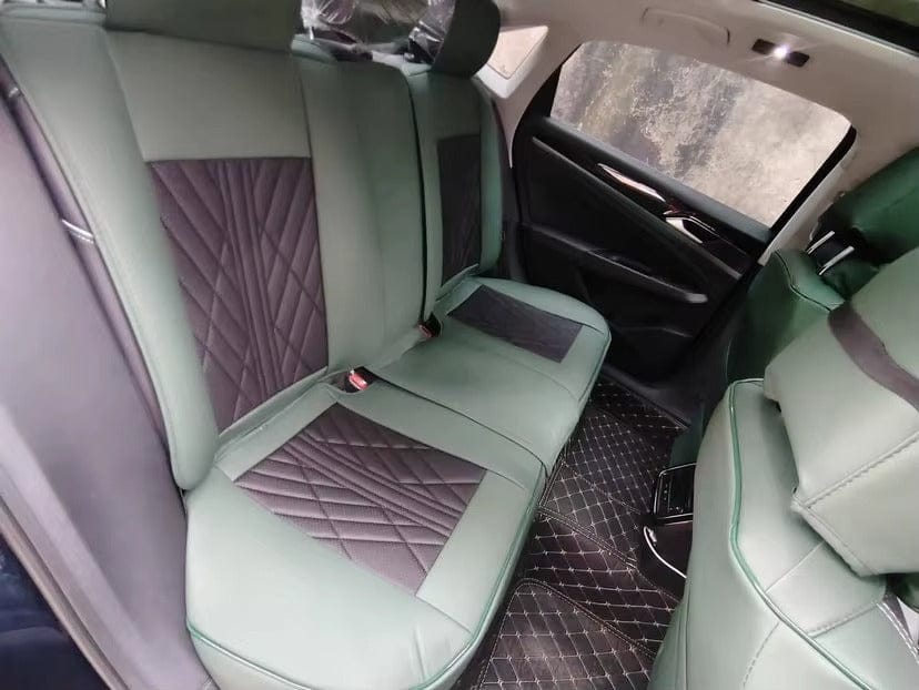 Customer photo review of Orange Black Seat Cover