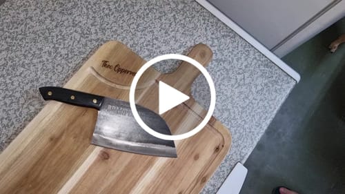 Customer video review of BraaiPlank™ Hammer Forged Butcher Knife