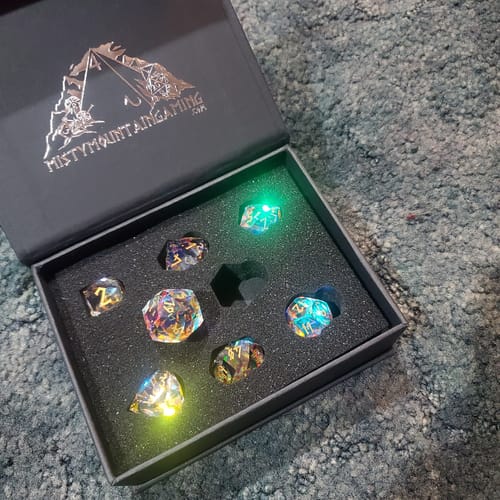 Customer photo review of Diamond Prism Multifaceted Glass Dice Set 'PRE-ORDER | SPRING EVENT DEAL'