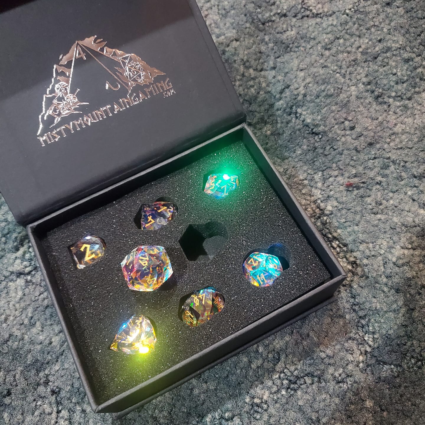 Customer photo review of Diamond Prism Multifaceted Glass Dice Set 'PRE-ORDER | SPRING EVENT DEAL'