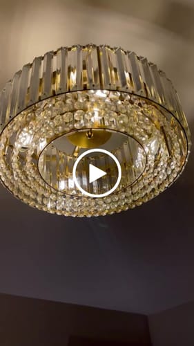 Customer video review of 4-Light Crystal Drum Semi Flush Mount