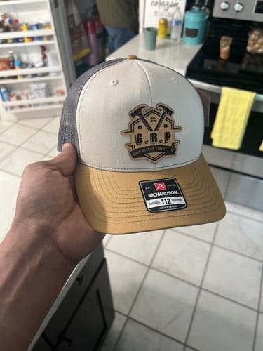 Customer photo review of Premium Custom Leather Patch Hats (Wholesale)