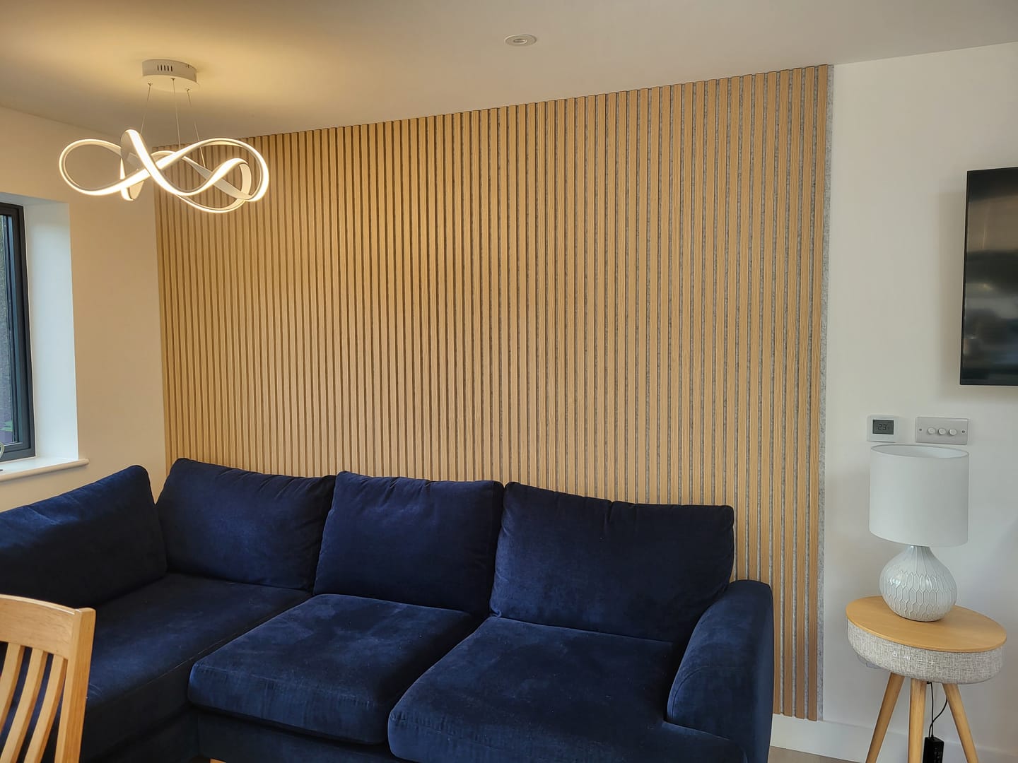 Customer photo review of Wooden Wall Panel | Natural Oak Grey Felt | Premium 3-sided Wood Veneer