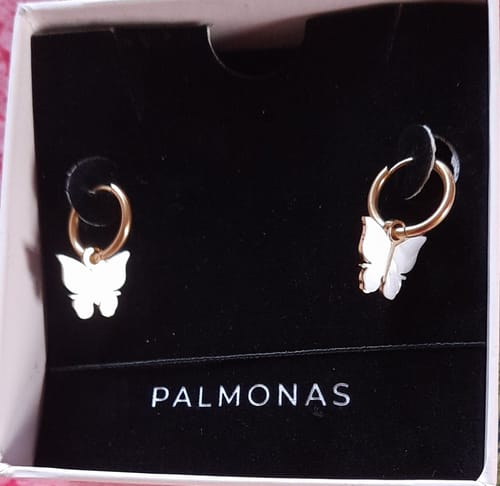 Customer photo review of Annabelle Butterfly Hoop Earrings