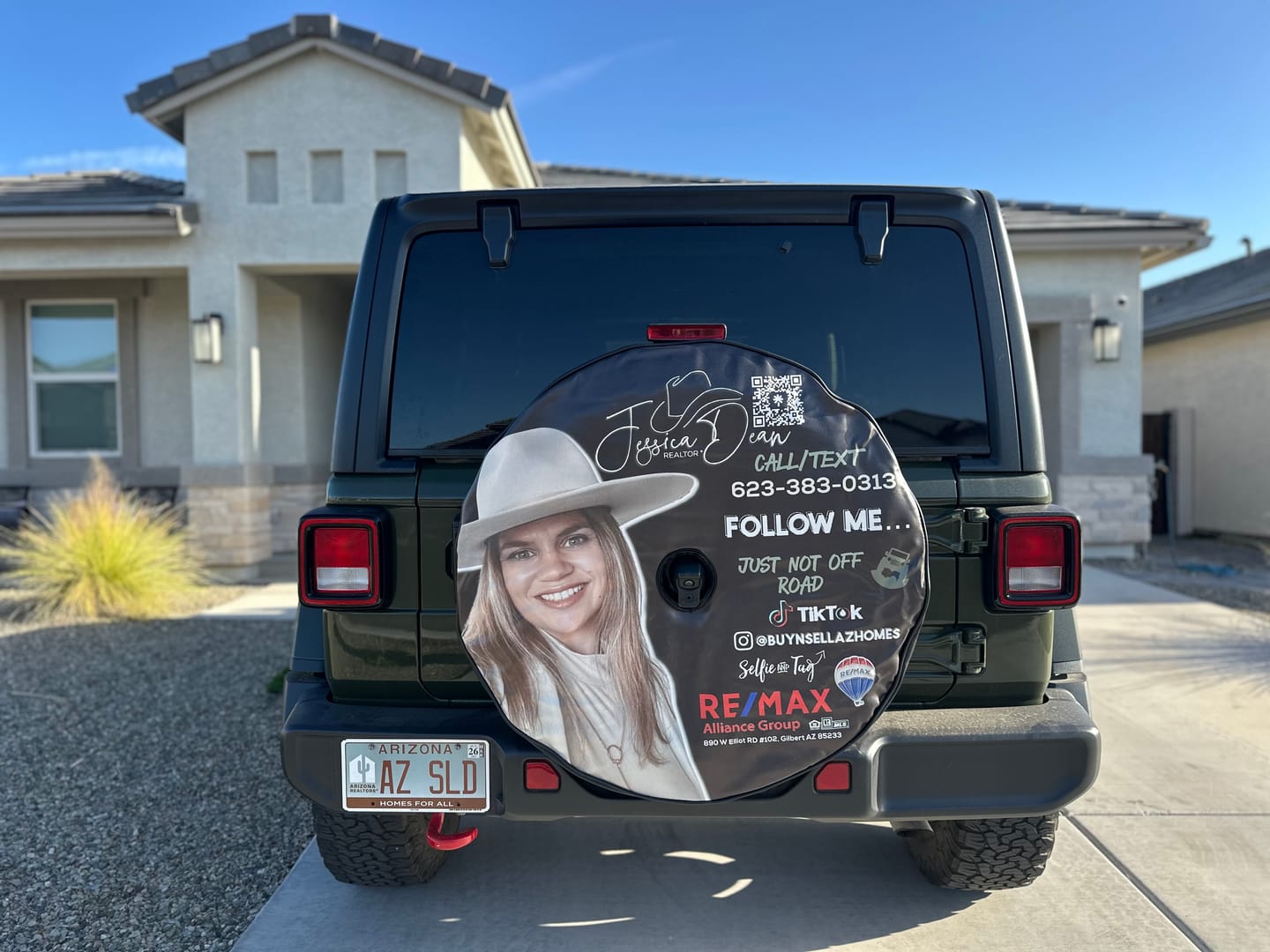 Customer photo review of Custom Spare Tire Cover for Jeep, RV, Bronco Camper, Trailer, & More
